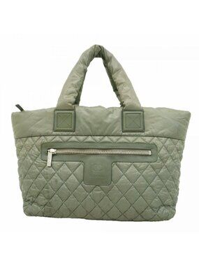 Chanel Tote Coco Cocoon Nylon Moss Green Silver